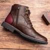 Zipper Large Men's Leather Boots Single Boots Fashionable Work Clothes Short Boots Martin Boots