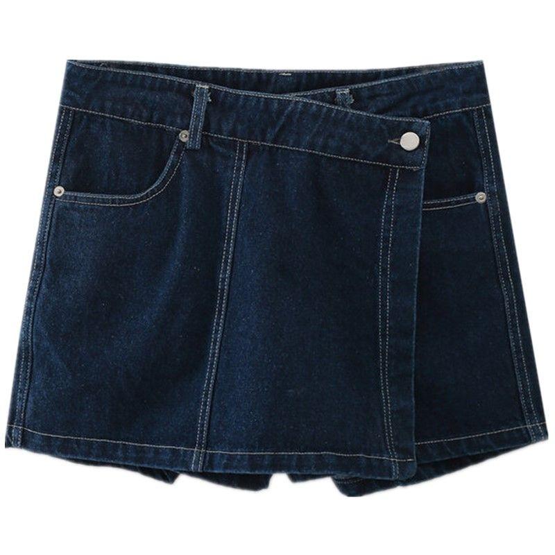 Fashion Style 2024 Spring and Summer New Women's Stylish Double Breasted Skirt Retro Blue Denim Skirted Leggings 6164068
