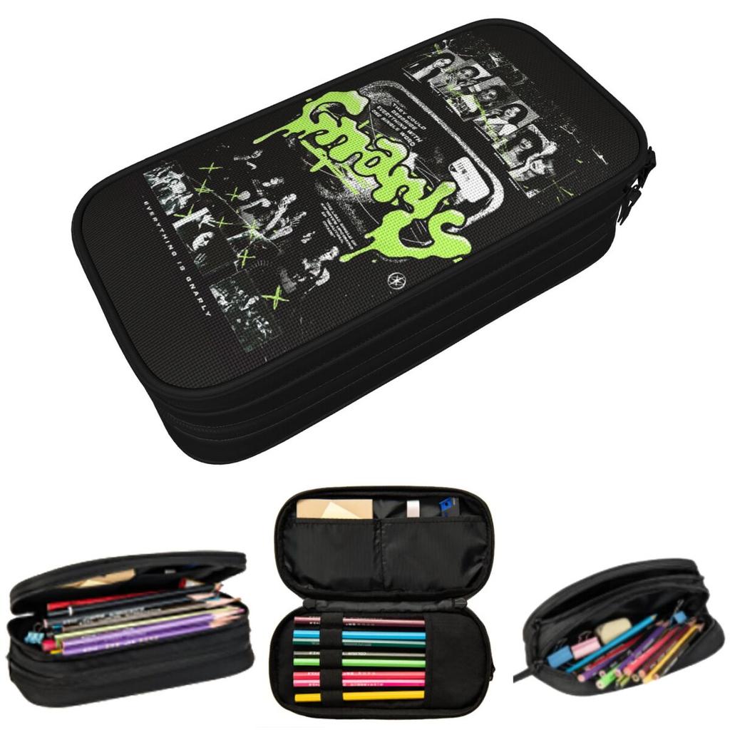 Katseye Gnarly Logo Pencil Case for Boys Girls School Pen Box Pencil Bag Stationery Supplies Pen Holder Bag