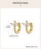 Gold Color Sparkling Crystal Zircon Hoop Earrings, CZ Flower Women's Cubic Zirconia Huggie Earrings Wedding Jewelry