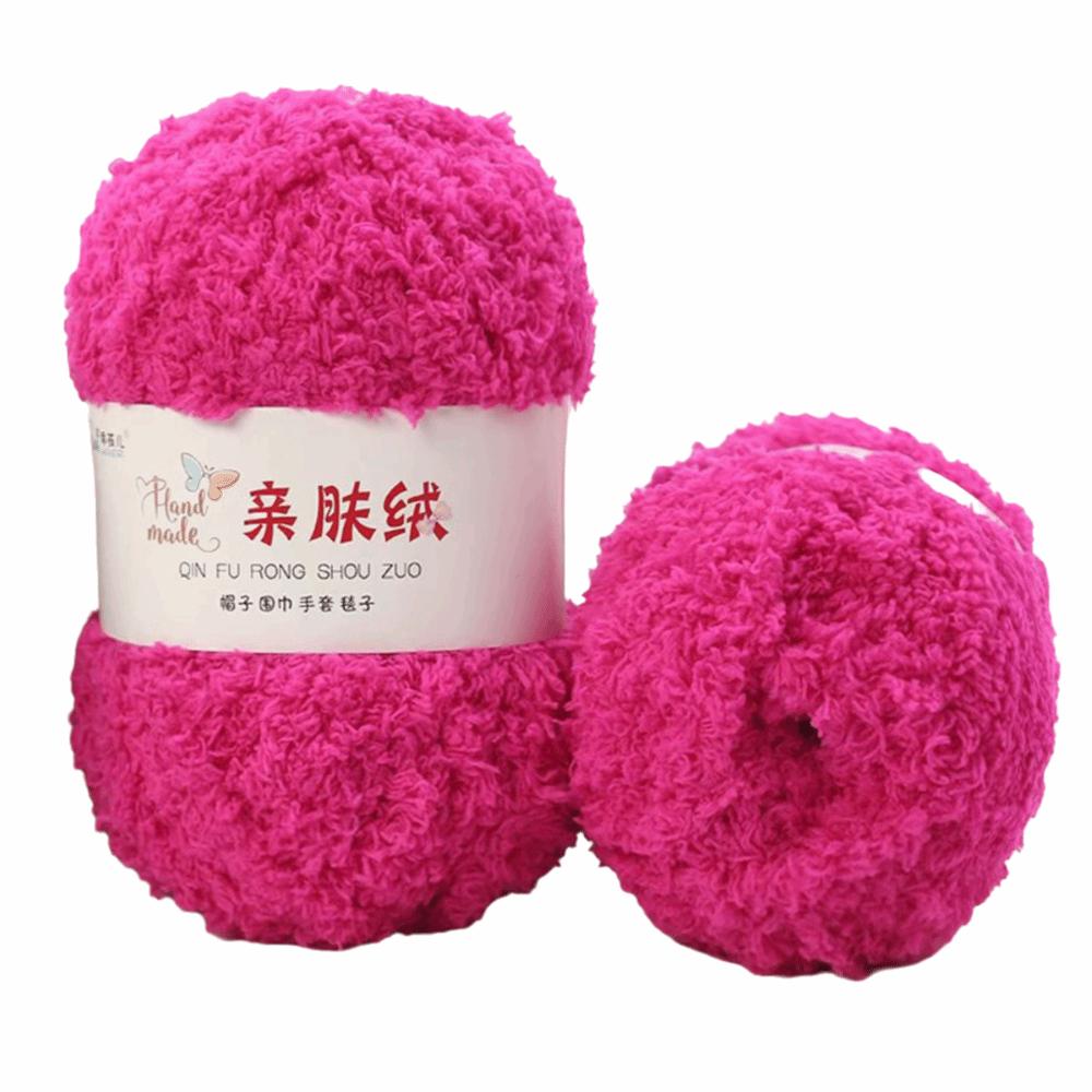 50g Set Coral Velvet Yarn 3 Strands Crochet Yarn Chenille Wool Chenille Yarn  Crochet DIY