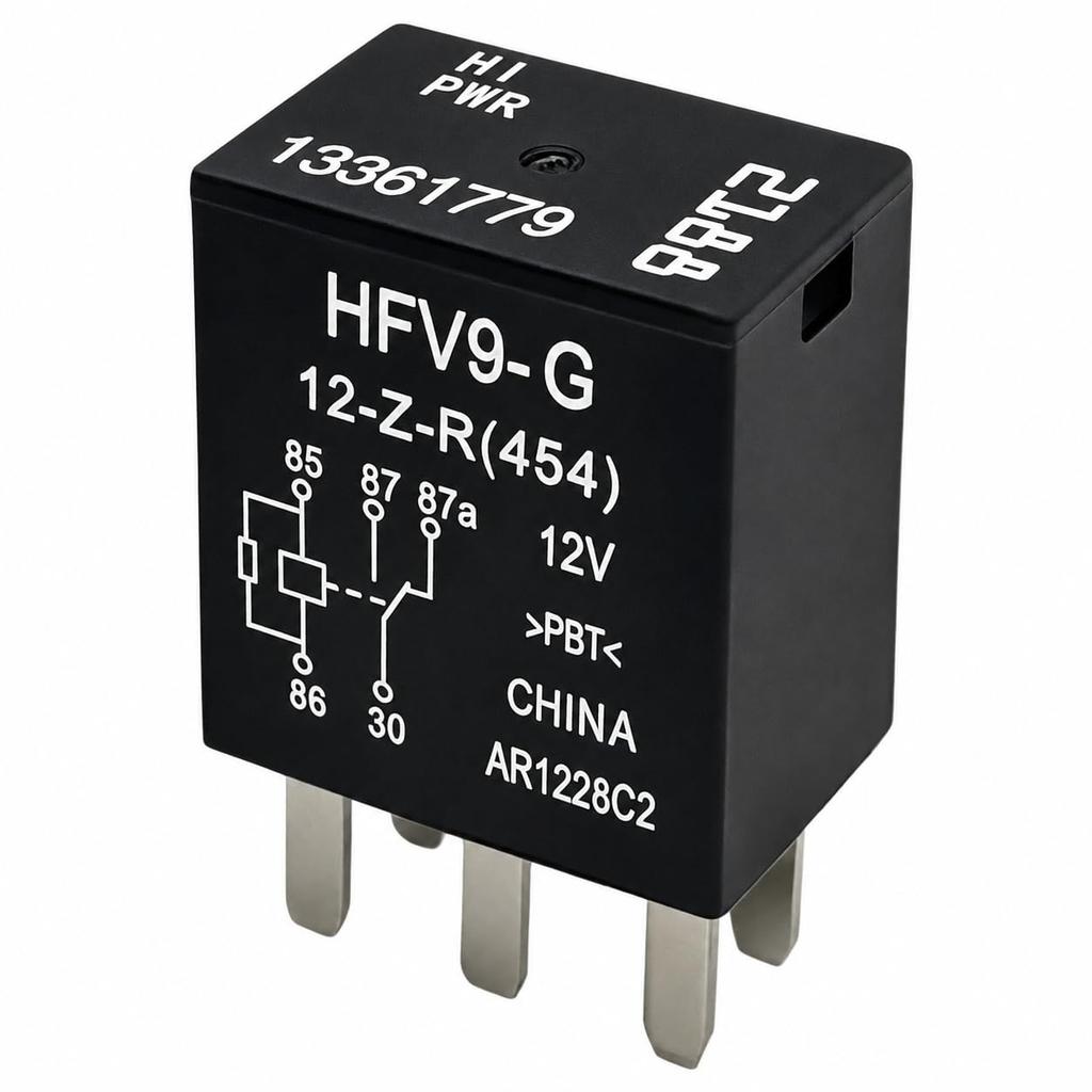 2er-Pack HFV9-G 12-Z-R 13361779 Micro 280 5-Pin SPDT Kfz-Relais, 12V 35A, Versiegelt, mit Widerstand - OE-Referenz 23886398; Nach Pin-Belegung abgleichen