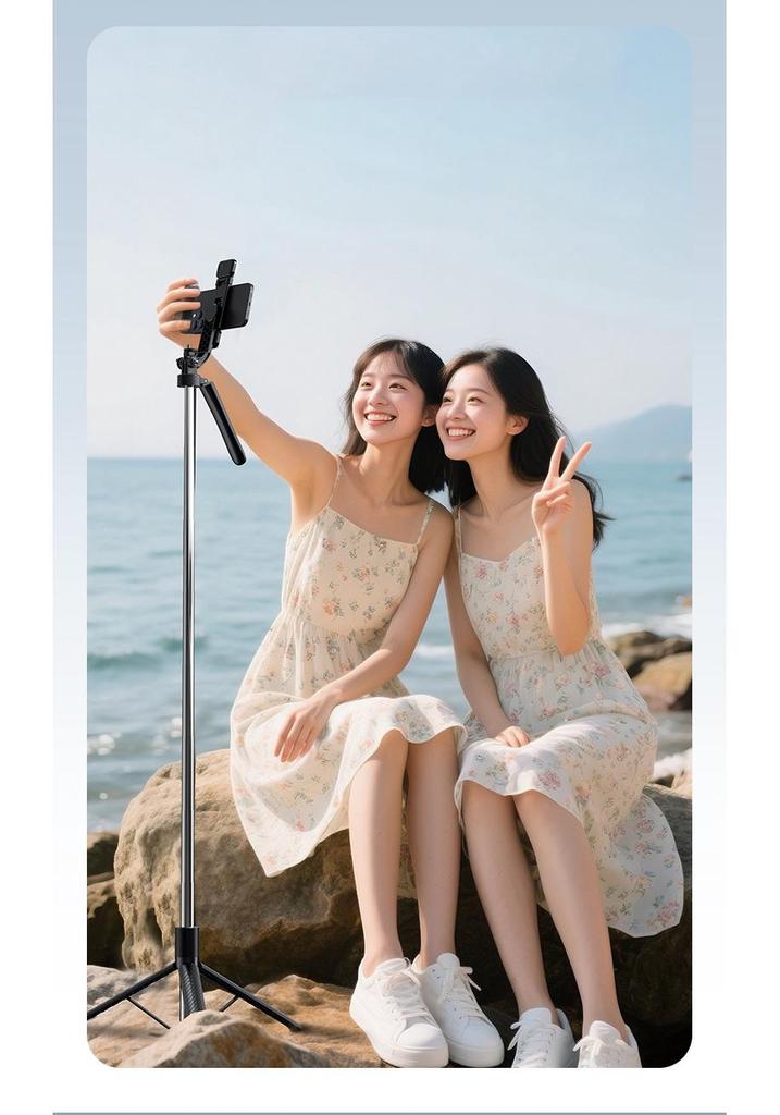 Portable Selfie Stick & Stabilizer with Retractable Stand for Mobile Photography and Live Streaming
