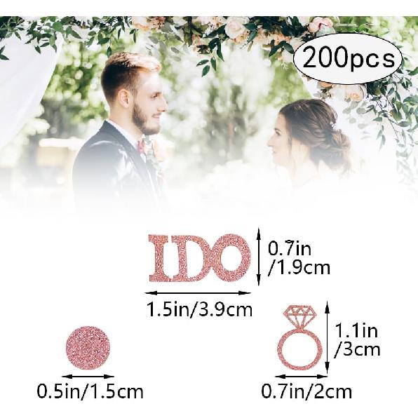Rose Gold Bridal Shower Confetti for Tables Ring I Do Wedding Confetti for Engagement Valentine’s Day Bachelorette Party Decorations