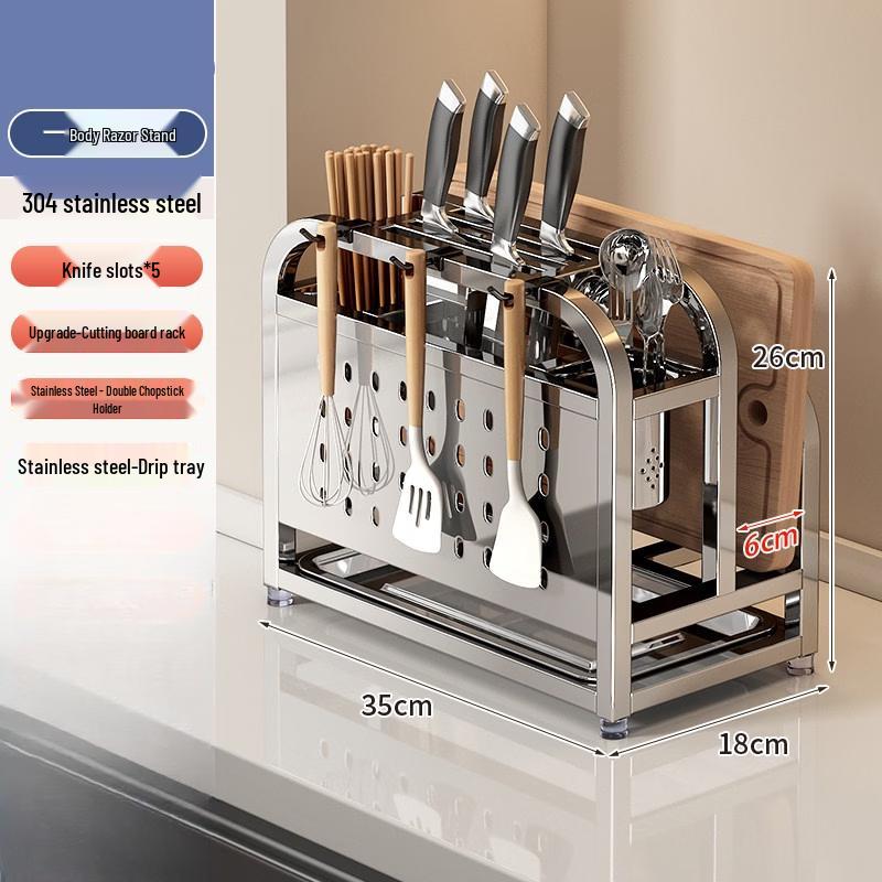 LETSFIND 316 Stainless Steel Kitchen Knife & Utensil Holder