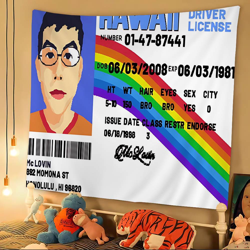 Mclovin Movie Superbad Printed Large Wall Tapestry Hanging Tarot Hippie Wall Rugs Dorm Cheap Hippie Wall Hanging