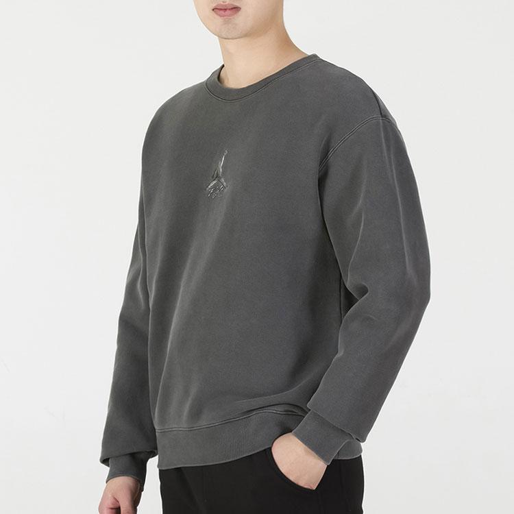 Jordan Embroidered Logo Sport Crew Neck Sweatshirt Men Tops Grey DO2308-011