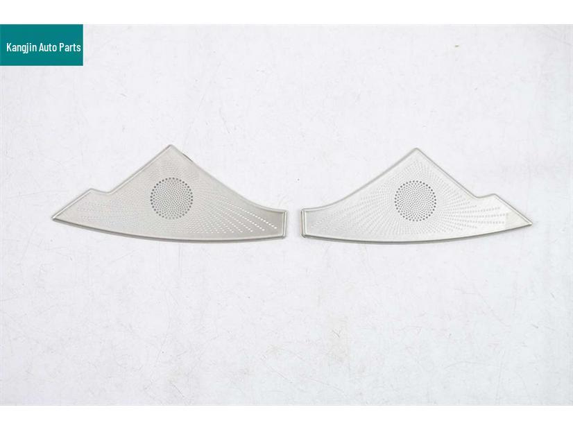 Compatible with BYD Seal 05 DMI: Silver Stainless Steel Front Triangle and Four-Door Speaker Covers.