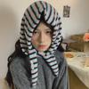 Wool Knitted Triangular Scarf Stripe Multicolor Designer Women Winter Warm Headscarf Shawls Neckerchief Hijab Pashmina Wrap