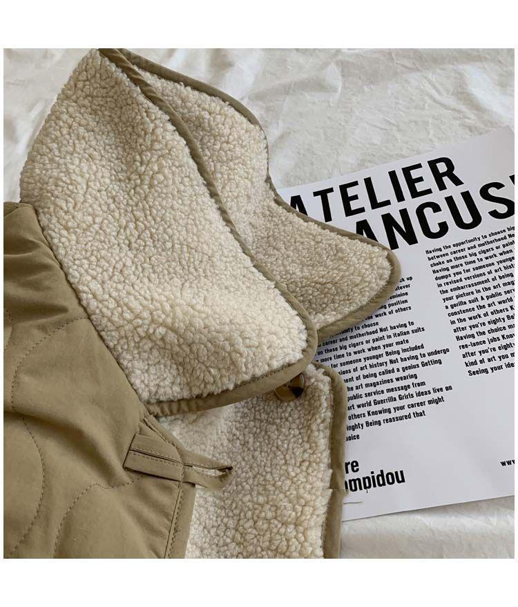 Khaki Reversible Lambswool-Cotton Jacket Women's Petite Autumn/Winter Trend 2025