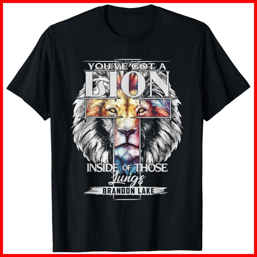 Let Your Lion Out Brandon Lake Merch Praise Jesus Black Cotton T-Shirt S-5XL
