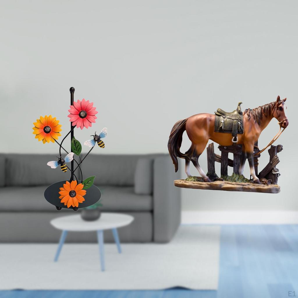 Horse Paper Towel Holder Dispenser Non Slip Vertical Tissue Rack Resin Sculpture Figurine