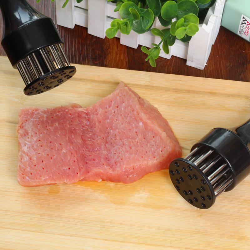 Stainless Steel Meat Tenderizer & Injector Hammer with Skewer Fork