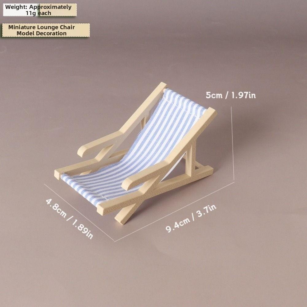 Plastic Foldable Beach Chair Model Mini Doll Summer Vacation Chair For OB11 Doll