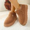 Fashion Faux Suede Platform Snow Boots 2025 Women Winter Thicken Plush Ankle Booties Mujer Non Slip Thick Sole Cotton Padded Shoes 43