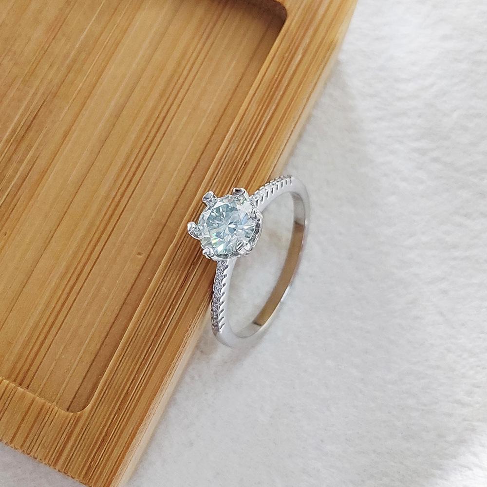 Women's Pure Silver D Color Moissanite Snowflake Ring, Over One Carat, Multiple Styles, Hot Selling Wedding Band