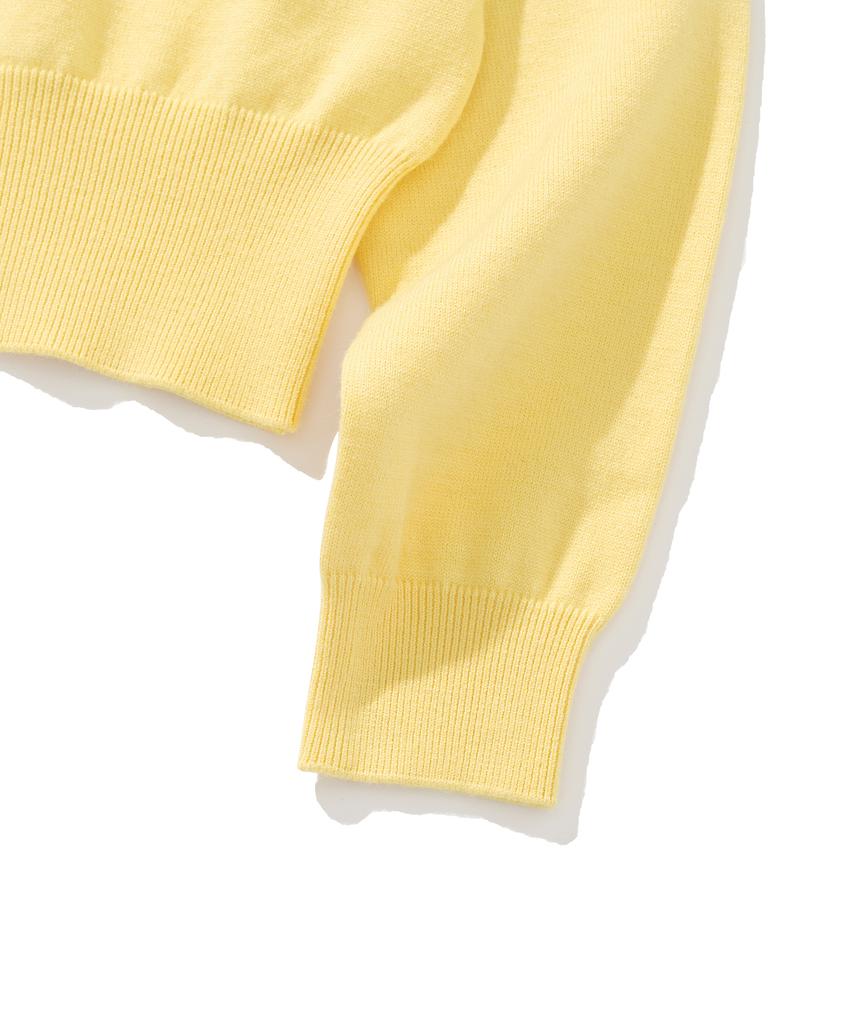Knitted (W) Basic Essential Washable V-Neck Cardigan Yellow
