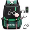 Large Capacity Schoolbag with Shoulder Strap; Student Three-piece Pencil Case Set