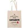 Tote Bag - PLANETEE - Beloved Female Guitarist - Cotton - Printed In France - Beige