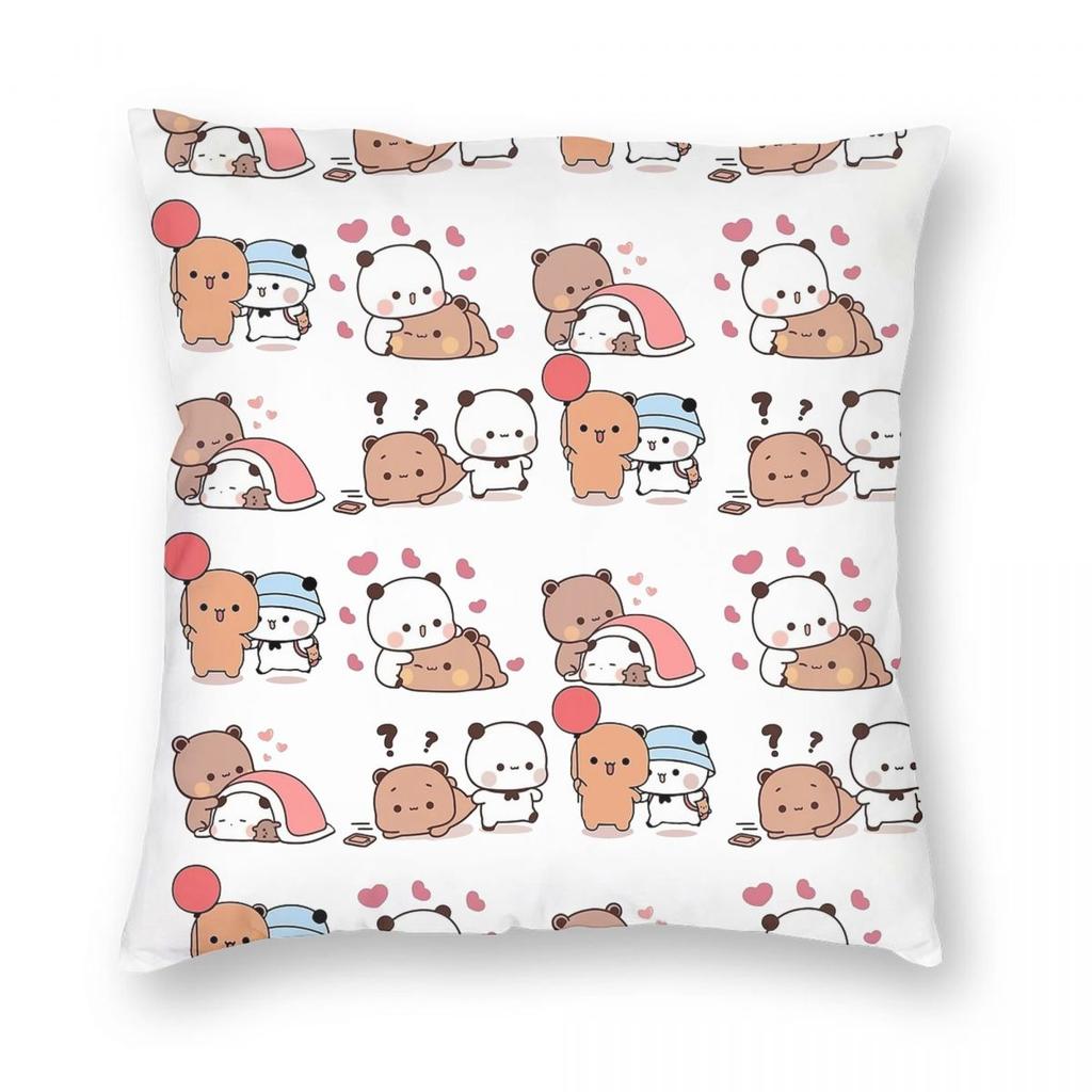 Kawaii Cute BuBu Panda Dudu Pillowcase Soft Polyester Cushion Cover Decoration Throw Pillow Case Cover Home Square Xcm