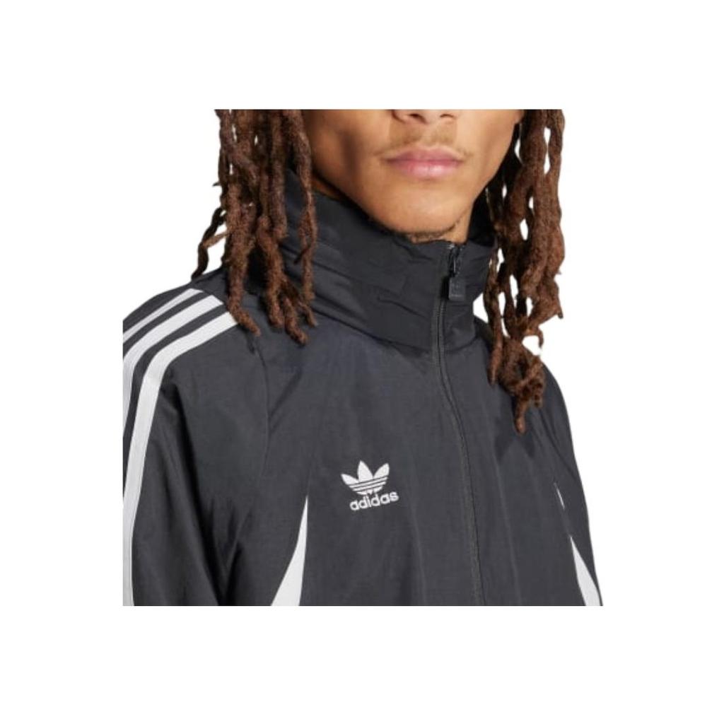 Adidas Originals Colorblock Three-Stripe Zip-Up Collar Cropped Jacket Men Jacket Black JF8736