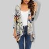 Women's Gradient Print Irregular Three-quarter Sleeve Cardigan With Pocket Jacket