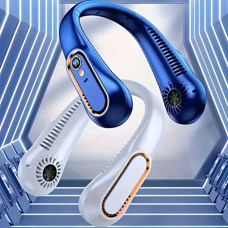 1pc, Bladeless Hanging Neck Fan, Portable USB Rechargeable Cooler Fan With 5 Speeds, Super Technology & Bladeless Design For Outdoor Sports Use