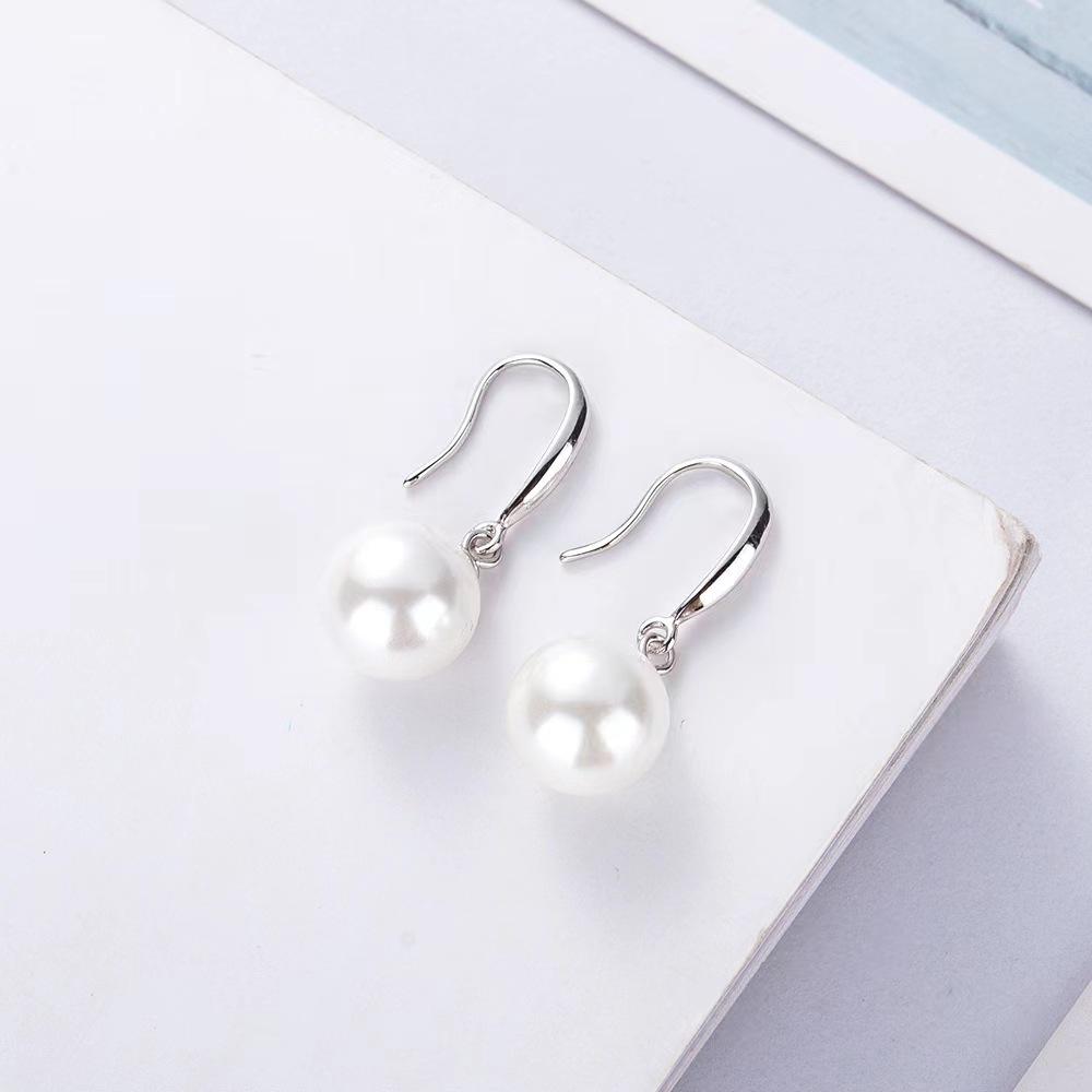 White Pearl Dangle Earrings for Women - Simple, Fresh, Trendy Korean-Style Jewelry
