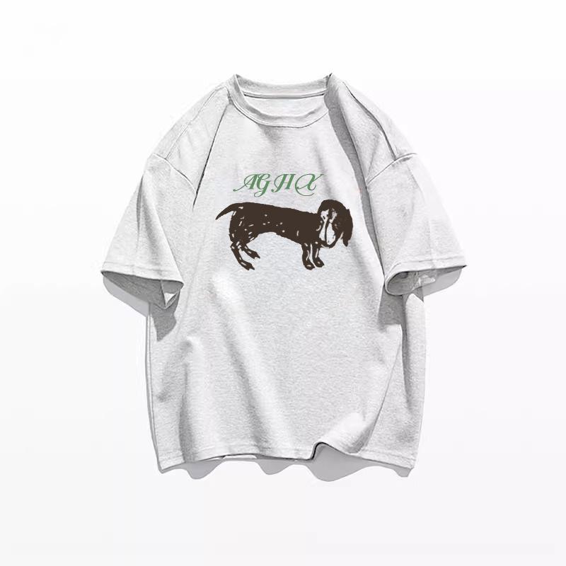 

Женская футболка из чистого хлопка с коротким рукавом - Новый модный свободный крой, летний дизайн 3XL