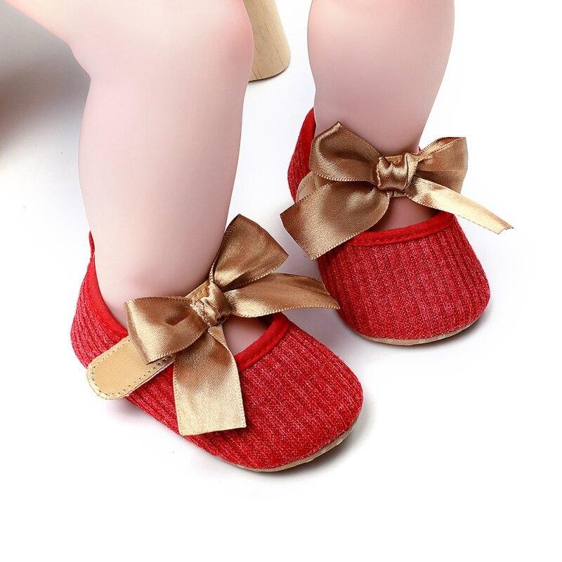 Fashion Baby Girl Bow First Walker Soft Soles Lovely Toddler Anti-Slip Princess Shoes