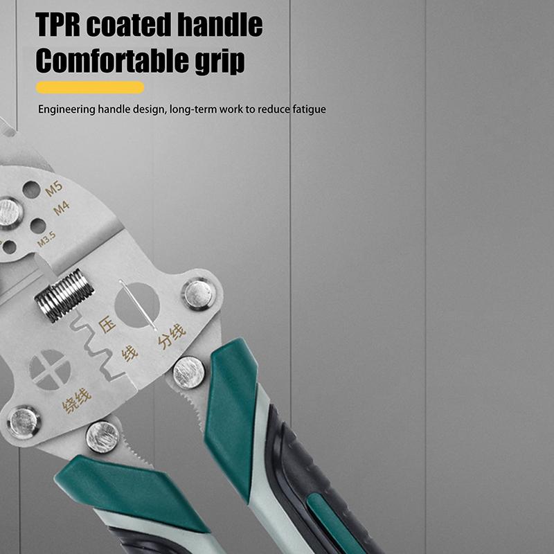 1Pcs Foldable Wire Stripper Multi-Function Pulley Tool For Crimping Splitting Winding Ideal For Electricians