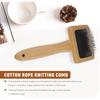 Pettine per animali domestici 14,5*7*3,5 cm Pettine per tessitura arazzo Macramè Spazzola lisciante Corda di cotone Pettine aperto per nodi Accessori per maglieria