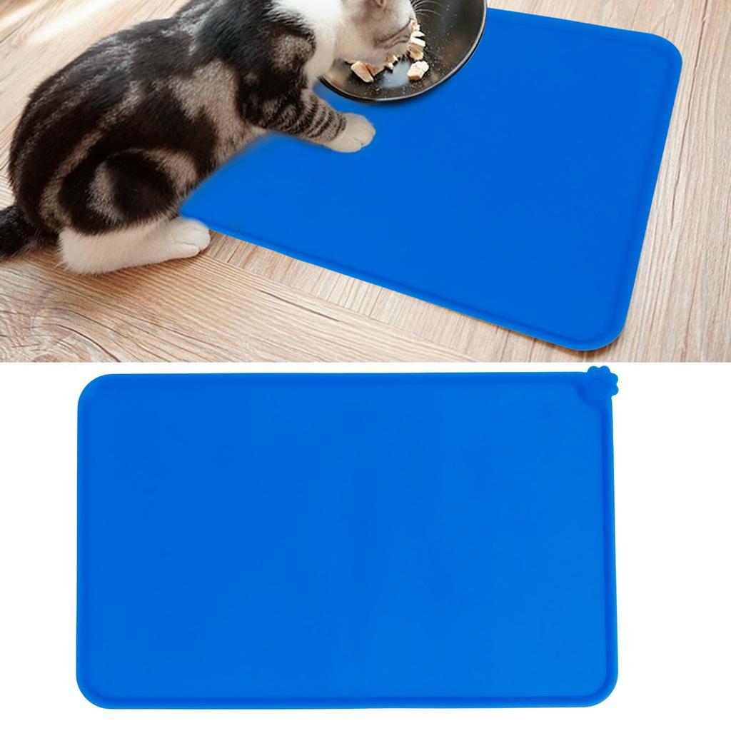 Pet Food Pad Silicone Waterproof Non Slip Bowl Drinking Feeding Mat Placemat for Dog Cat(Red )