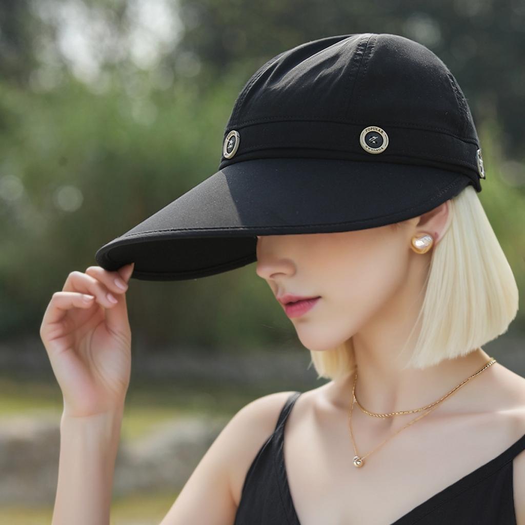 Removable Brim Hat Women'S New Summer Wide Brim Outdoor Sun Hat Summer