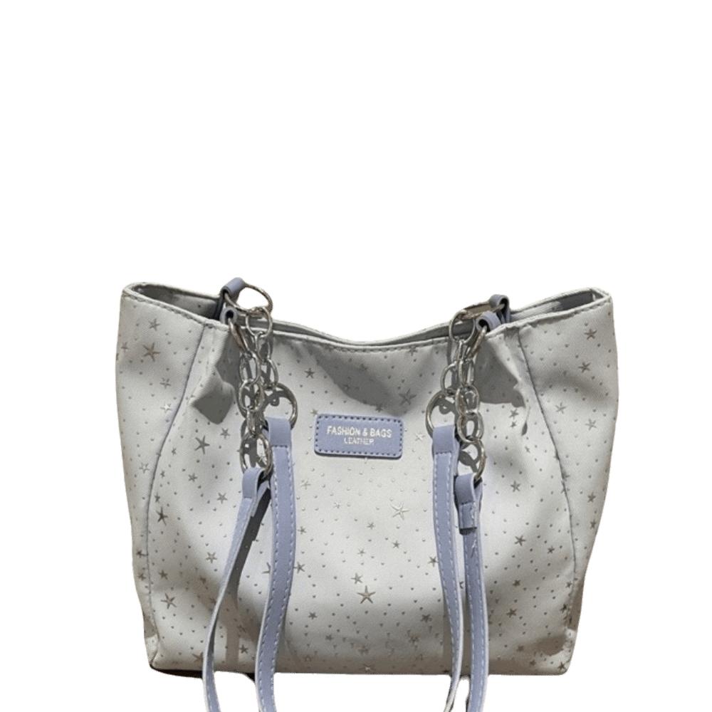 Solid Color Star Print Shoulder Bag Large Capacity Handbag Casual Hobo Bag Daily Commute