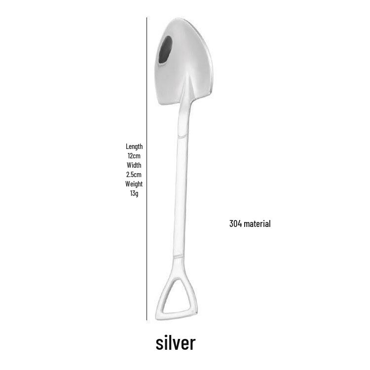304 Stainless Steel Shovel and Rake Dessert Spoon Set for Kids