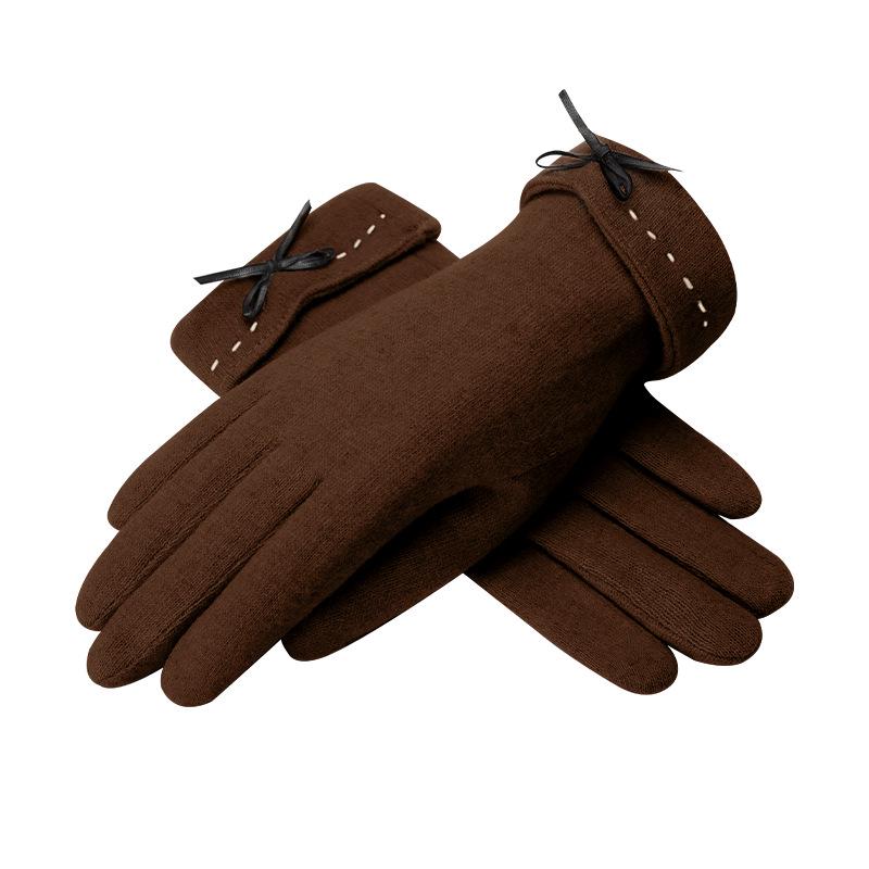 Women's Winter Wool Gloves - Warm, Thickened, Cute Korean Style, Thin, Touchscreen-Ready (Model DY03)