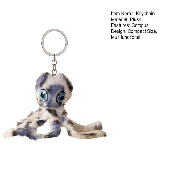 Přívěsek na klíče Plyšová chobotnice Tvar Přívěsek na klíče Dekorace Peněženka Auto Taška Měkký plyšový přívěsek Doplněk na batoh