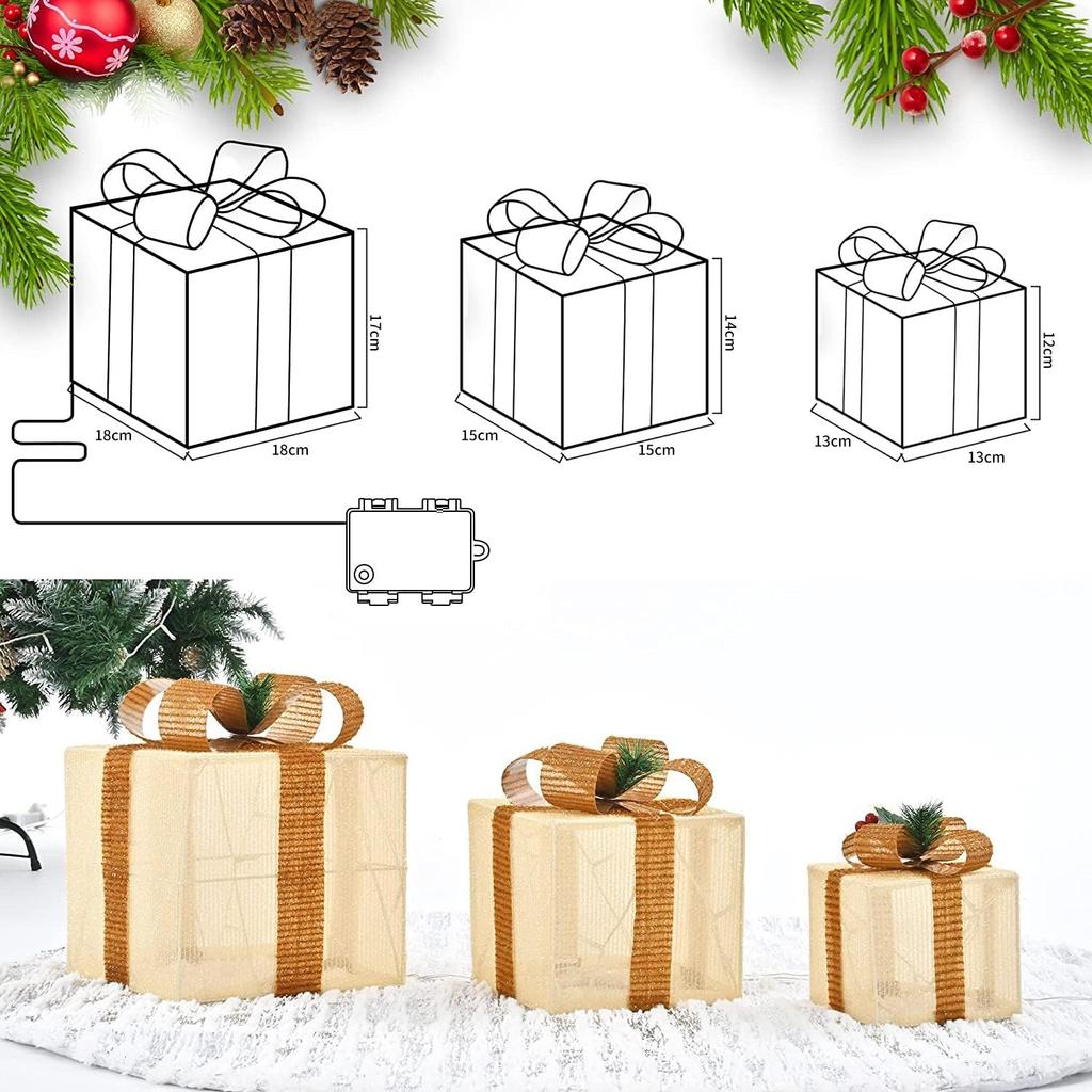 MORGEN SKY Christmas Tree LED String Battery Gift Mini Bulb Fairy Christmas Timer Set of 3 Lights, Outdoor/Indoor Lights, Operated, Box, Lighting,