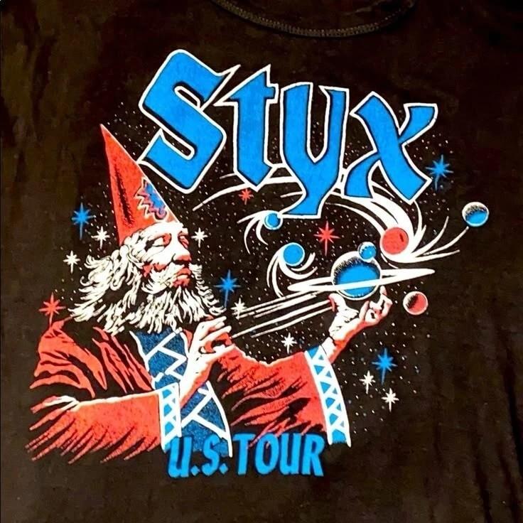 Vintage 1979 Styx Us Tour Concert short sleeve white color shirt Reprint S