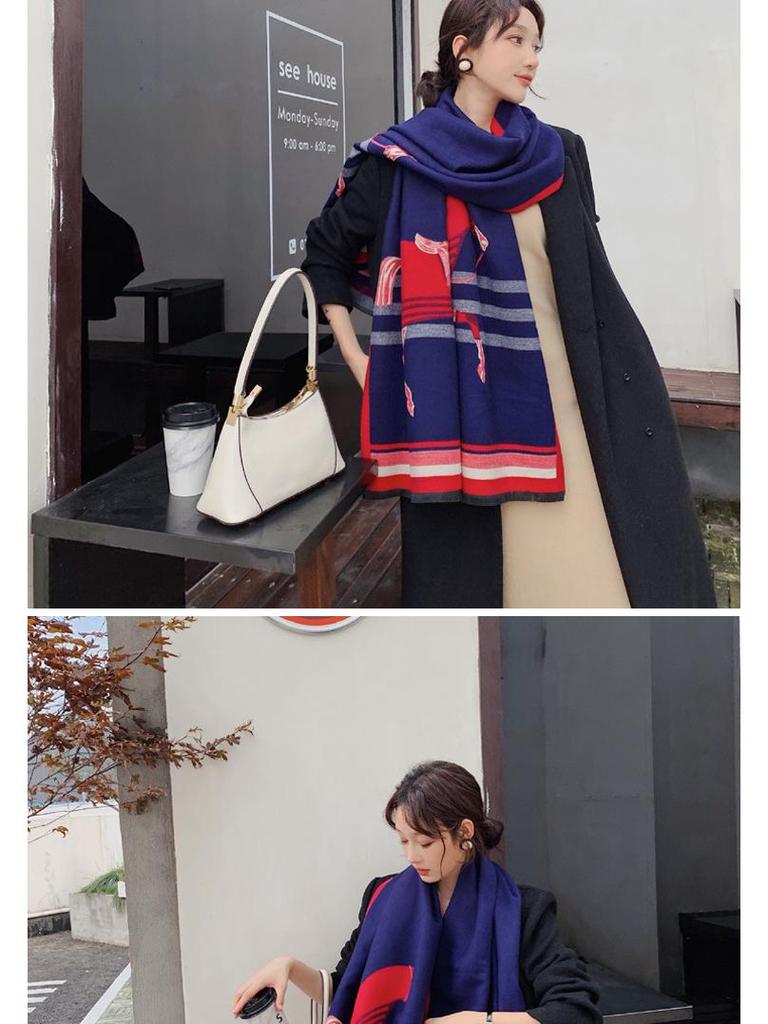 Women's Imitation Cashmere Scarf: Versatile Autumn/Winter Warm Double-Sided Wool Snood and High-End Dual-Use Shawl