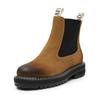 Modische Damen Chelsea Boots Echtes Leder 2025 Herbst Winter Trend Dicksohlige Damen Stiefeletten All-Match Kurze Stiefel Damen