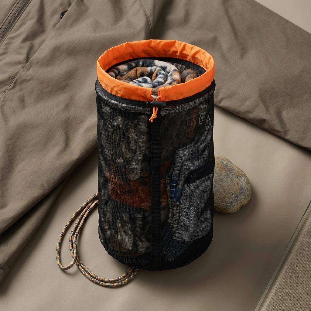 Camping Hammock Storage Bag Travel Clothes Mesh Drawstring Storage Bag Protable Travel Clothes Organizer Bag 5 Size S/M/L/XL/XXL