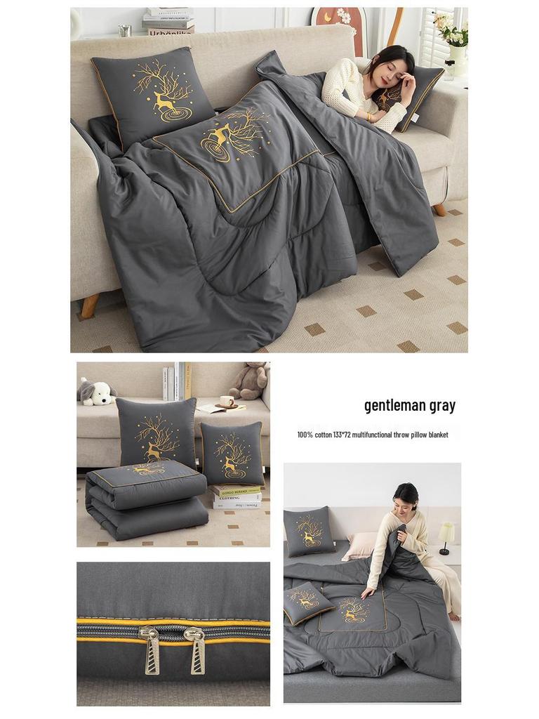 2025 Starry Sky Sika Deer Cotton Pillow & Blanket Set