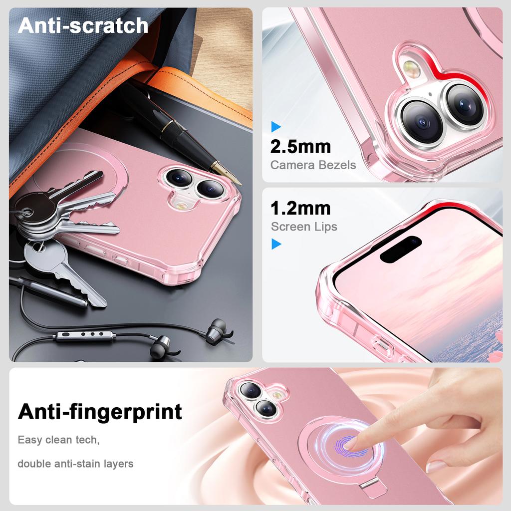 For iPhone 16 Case Small Wavy Edge Compatible with MagSafe Anti-Drop PC+TPU Phone Cover