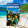 Ultra-Soft Beach Towel with Roblox Theme,Ideal for Pool - Camping, Diving - Perfect Travel Essential, Vibrant Beach Towel.