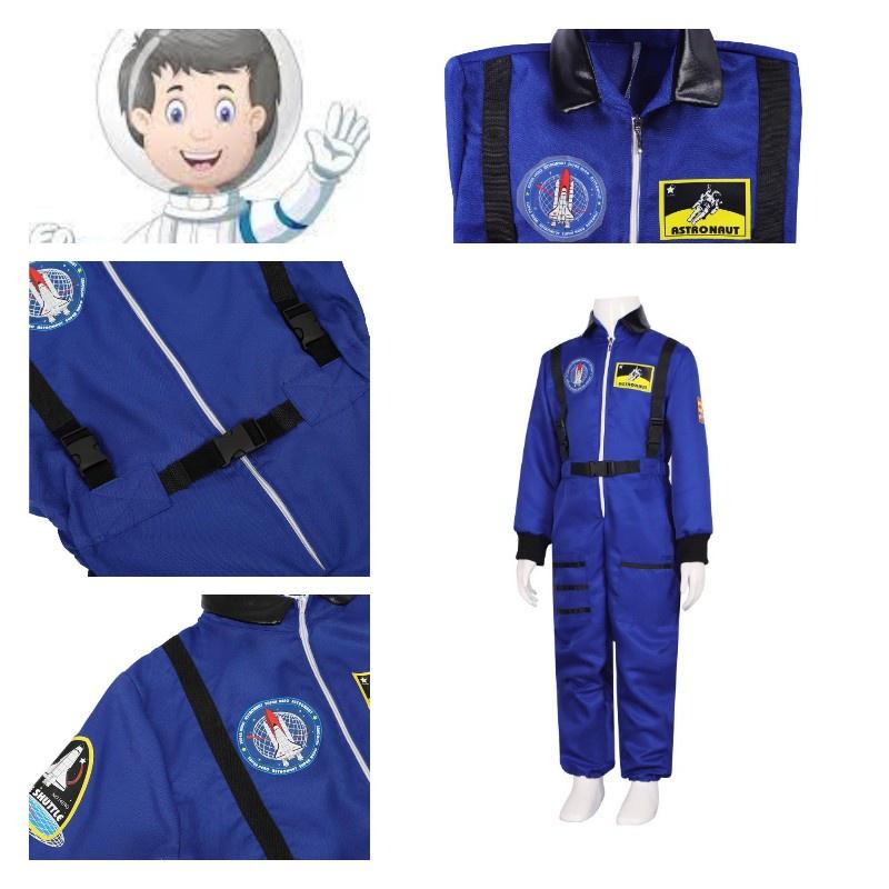 Astronaut Halloween Costume For Kids Polyester Space Suit For Cosplay And Parties