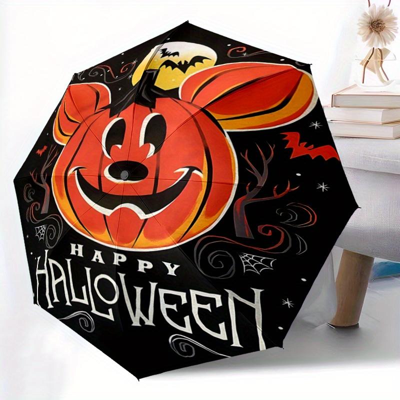 1pc Happy Halloween Disney Pattern Automatic Umbrella is Fashionable and Good-Looking, a Portable 3-Fold Umbrella, Suitable for Travel and D