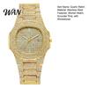 Large Square Watch Case Quartz with Full Diamond Bezel And Dial High Fashion Statement Accuracy Sparkling Trendy Hip-Hop Style for Daily Party