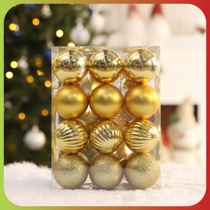 24pc Christmas Balls Decoration Pendant Set 4cm Colorful Ball Christmas Tree Decoration Ball  Festive Atmosphere Christmas Ball